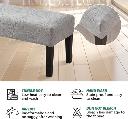 FUANGUI Waterproof Bench Cover, Stretch Jacquard Dining Bench Cover for bedrooms, Living Rooms, Kitchens, Protector