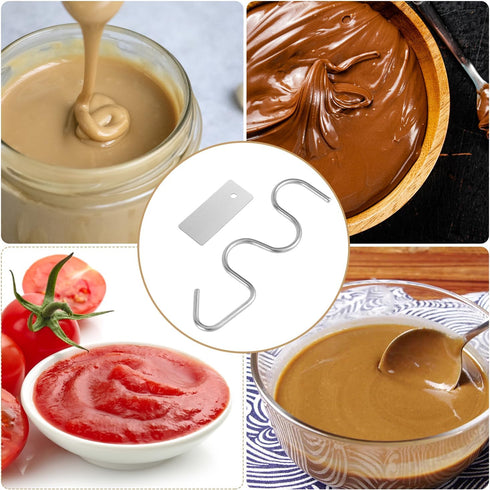 NQEUEPN 12-30OZ 05072 Peanut Butter Stirrer and Scraper, Stainless Steel Peanut Butter Mixer Nut Butter Stirrer Tool