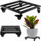 Large Metal Square Plant Caddy with Wheels 13.6 Iron Wrought Rolling Plant