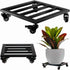 Large Metal Square Plant Caddy with Wheels 13.6 Iron Wrought Rolling Plant