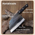 Dream Reach Forging Serbian Chef Knife - Full Tang High Carbon Clad Steel Almasi Butcher Cleaver with Leather Sheath