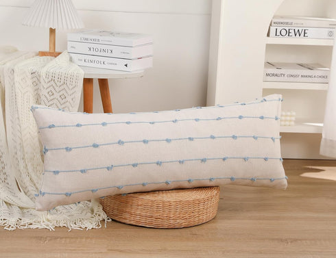 20 54 Inch,Striped NUYECY Extra Long Body Pillow case x Pattern Boho Decorative Long Lumbar Throw Pillow Cover,Large