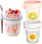 Melanaille 2 Pack Overnight Oats Containers with Lids and Spoons,16 oz Glass Mason