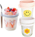 Melanaille 2 Pack Overnight Oats Containers with Lids and Spoons,16 oz Glass Mason