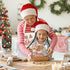 2 Pack Christmas Matching Aprons for Kids and Adults, Christmas Baking Crew, White Kitchen Aprons with 2 Pockets for