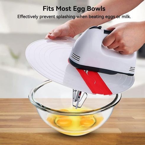 Mixing Bowl Splatter Guard, Silicone Mixing Bowl Splatter Screen Guard for Egg Bowl Whisks Cooking Splash Cover