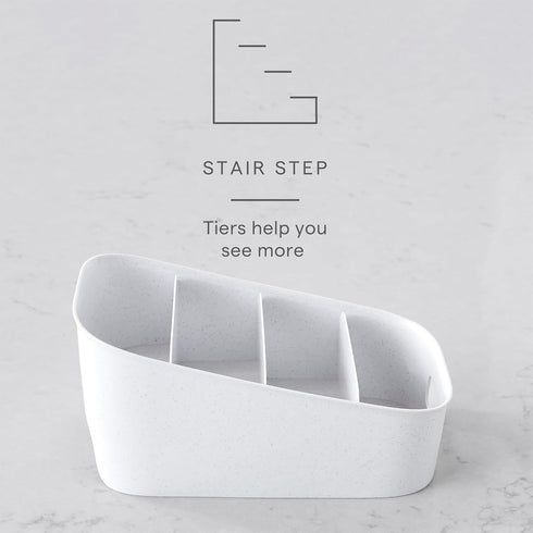Packet 4-Tier YouCopia ShelfBin Organizer, Stairstep Raised Divided Bin, BPA-Free Storage Caddy for Kitchen Pantry