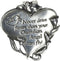 Never Drive Faster Heart Visor Clip, Cathedral Art, Silver, 2 inches