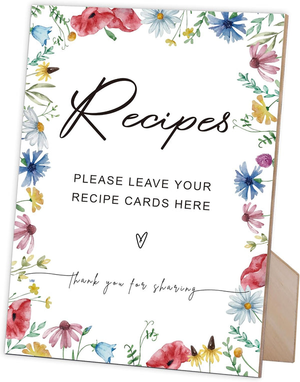 Leave Your Recipe Cards Here: Wedding Party Signs for Wedding Decorations and Bridal Shower