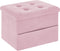 ZOES HOMEWARE Small Storage Ottoman Foot Rest, Velvet Ottoman with Storage and