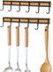 Kitchen Utensil Rack - Wall Mounted Accessory Hanger with 6 Hooks, Pack of 2 for Kitchen, Bathroom & Bedroom