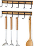 Kitchen Utensil Rack - Wall Mounted Accessory Hanger with 6 Hooks, Pack of 2 for Kitchen, Bathroom & Bedroom