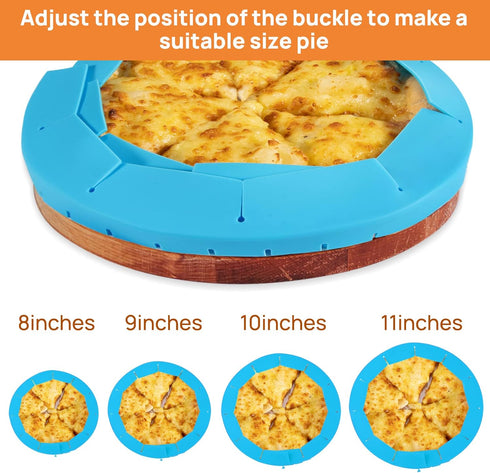 CARGEN Adjustable Pie Crust Shield, 2 Pieces Silicone Protectors for Baking Pie Edges, Red and Blue