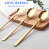 HANSGO 8PCS Gold Stainless Steel Spoons, 8.5 Inch Soup Spoons Dinner Spoons for Kitchen Home