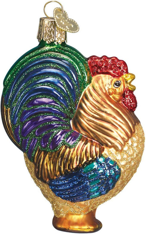 Old World Christmas Rooster Glass Blown Ornaments for Christmas Tree
