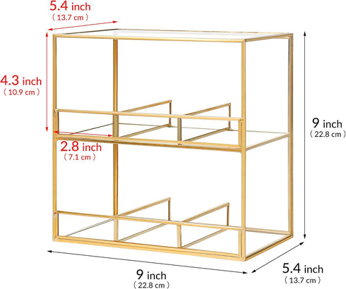Counter, 2-Tier 2-Tier, REDHUGO Glass Tea Bag Organizer for Teabag Organizer Storage Holder for Tea Bags, Glass Caddy