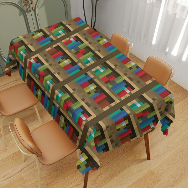 XYJFZL Bookshelf Table Cloth Rectangle Tables Educational Bookcase Pixel Rectangle Kitchen Table Cover