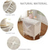 24 24 Inch Square Small Bedside Tablecloth Cotton Linen Light Brown Lattice Dust-Proof Washable Table Cover Boho