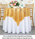 ShinyBeauty Gold Sequin Tablecloth - Sequin Table Overlay for Wedding/Party/Event Decoration (36inx36in)