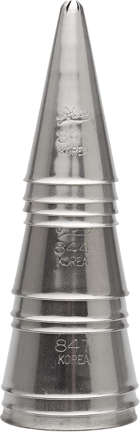 Ateco 850 - 10 Piece Stainless Steel Pastry Tips Closed Star Tube Set, Sizes 0 - 9