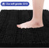 Striped Black Bathroom Rug Mat 20"x59", Ultra Soft Non Slip Chenille Bath Rugs for Bathroom, Bedroom, Kitchen
