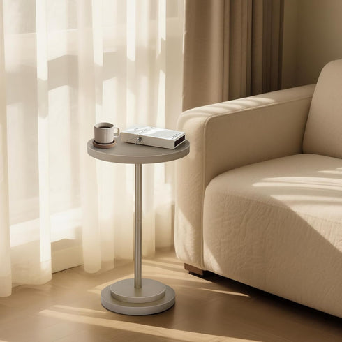 OMTIVORLEX Drink Table, Small Pedestal Side Tables for Small Spaces, Wood Round Martini Table for Outdoor, Living Room