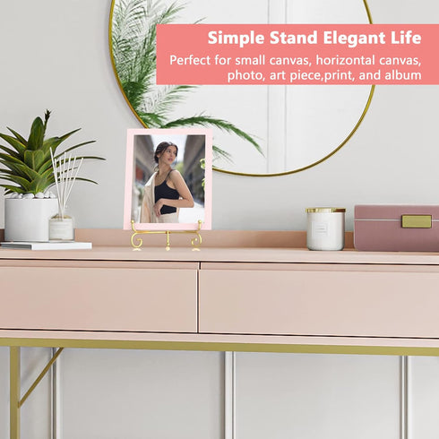 6 Pack 3 Size Iron Display Stand, Gold Easel Plate Display Photo Holder for Pictures, Decorative Plates, Books