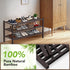 3 Closet,Hallway,Entryway,Small 34.2"x11"x20" Haddockway Long Tier Bamboo Shoe Rack Storage Organizer,Multifunctional