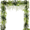 CLONG 5pack Wisteria Garland Flower Garland, Artificial Flowers, Total 33ft, White