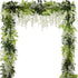CLONG 5pack Wisteria Garland Flower Garland, Artificial Flowers, Total 33ft, White