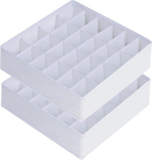 Joyoldelf 2 Pack Sock Organizer - 48 Cells Underwear Drawer Organizer, Collapsible Closet Storage for Socks