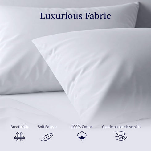 California Design Den Luxuriously Soft 600 Thread Count 100% Cotton King Size Pillowcase Set of 2