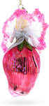Enchanting Fairy Glass Christmas Ornament in a Rose Dress