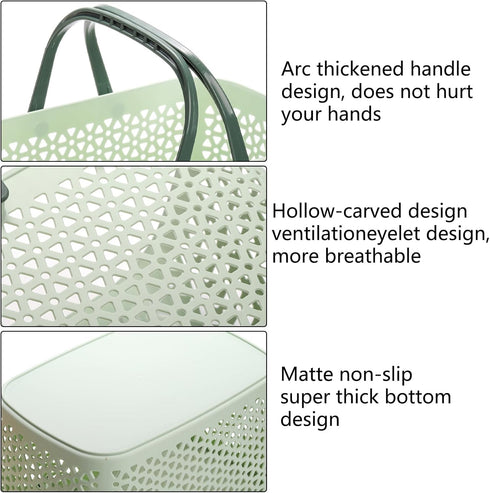 Hedume 2 Pack Portable Shower Caddy Basket, Plastic Organizer Storage Tote with Handle for Bathroom, Kitchen, Camp
