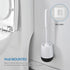 Toilet Brush and Holder Set for Deep Cleaning, Stiff Plastic Bristle, Ventilated Holder (Black Head)