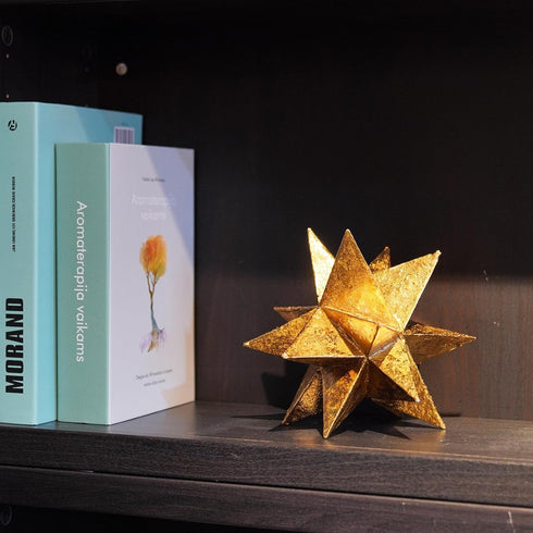7 7 6 Inch Braxio Modern Style Indoor Home Decor - Resin Gold Multi-Angle Stars Abstract Geometric Sculpture for Living