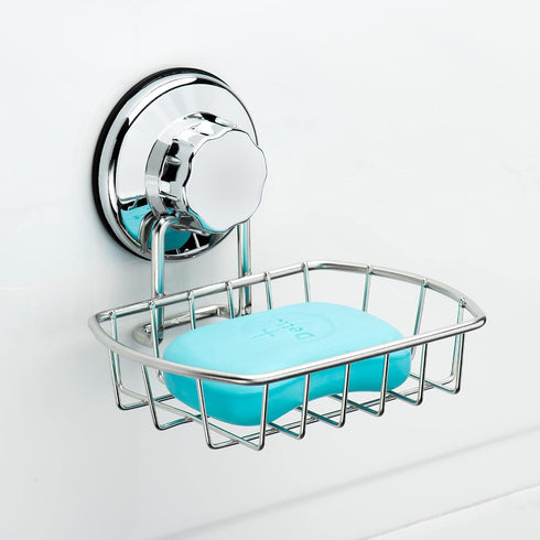 iPEGTOP Super Powerful Vacuum Suction Cup Soap Dish, Rustproof 304 Stainless Steel Sponge Soap Holder for Bathroom,