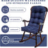 44"*20"*4" Outdoor Adirondack Chair Cushions Dark Green High Back Rocking Chair Cushion Indoor Soft Thickened Patio