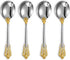 KEAWELL Gorgeous Round Soup Spoon Set of 4, 18/10 Stainless Steel, Luxury Bouillon Spoon
