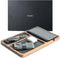 Evaded Premium Acacia Wood and Leather Valet Tray for Men; Night Stand Vanity