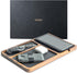 Evaded Premium Acacia Wood and Leather Valet Tray for Men; Night Stand Vanity