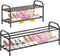 Hleelomi 2-Tier Expandable Shoe Rack for EntrywayAdjustable Metal Shoe Organizer for Closet,Living Room,Dorm,Black