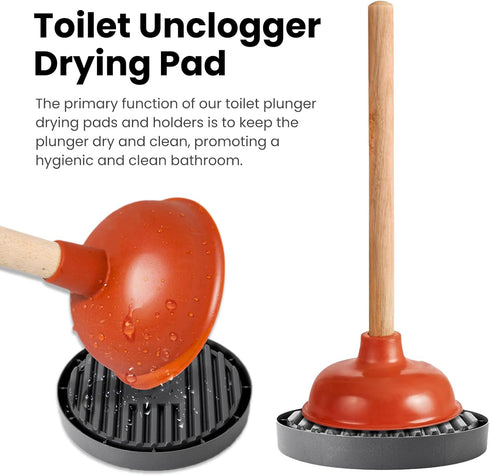 Plunger Holder, Plunger Tray, Air Drying Mat for Toilet Plunger, Stand Wicks Water and Dries Quickly (1pc)