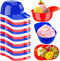 24 Pack Plastic Baseball Helmet Bowls, Mini Ice Cream Dessert Cups, Party Snack Bowls for Birthday Supplies (Red Blue