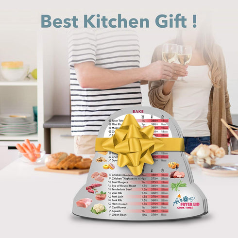Air Fryer Magnetic Cheat Sheet Set, Instant Cooking Times Chart, Kitchen Frying Lid Cookbook Quick Reference