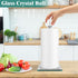 Ulable Counter Bling Silver Paper Towel Holder Stand with Square Base, Toilet Roll Filled with Crystal Paper Towel