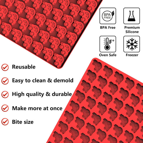 Mini Chocolate Candy Molds, 77 Cavities Silicone Mold with Car Shape for Homemade Candy, Chocolate, Gummy