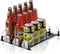 JUNMEI 12oz 16oz 20oz Drink Organizer for Fridge, Adjustable Width Soda Can Dispenser, 15" D, Black, 3 Rows