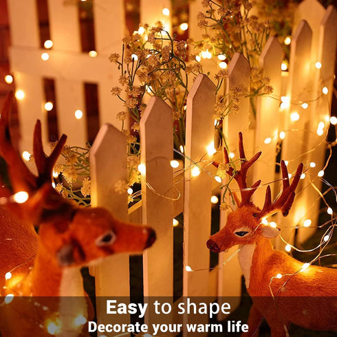 6 Pack 13FT 40LED Fairy Lights Battery Operated with Timer Silver Wire Mini Waterproof Cuttable Twinkle Christmas