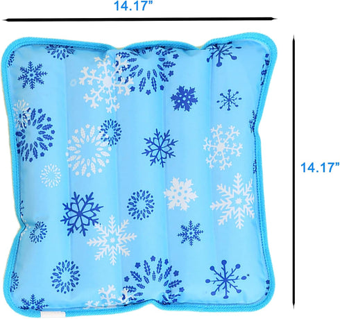Summer Cooling Mat Reusable Ice Pillow Foldable Water Filling Ice Pillow Chair Pad, Multifunctional Waterproof Ice Pillow Water Seat Cushion for School Office Travel Home(14.17" x 14.17")